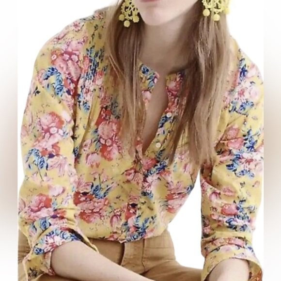 J. Crew Liberty Magical Bouquet Classic Popover Top, Floral, Liberty Art Fabric - Picture 1 of 9